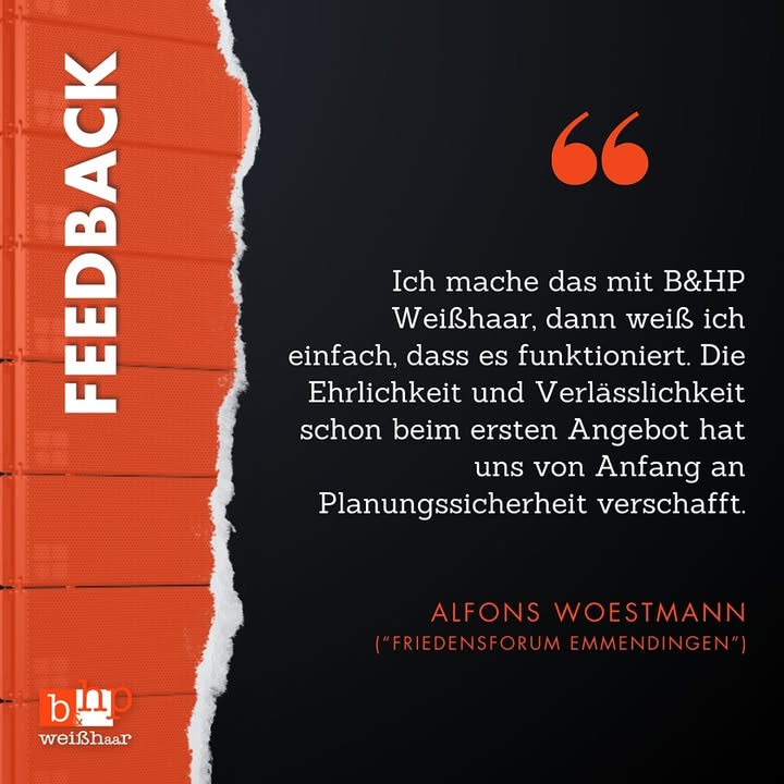 Wir bedanken uns bei Alfons Woes