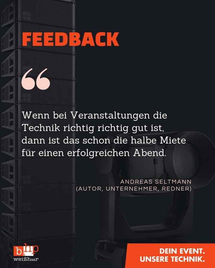 Vielen Dank an Andreas Seltmann für diese schöne Rückmeldung über unsere Arbeit. Überzeugt euch selbst von unserer Arbeit und bucht uns